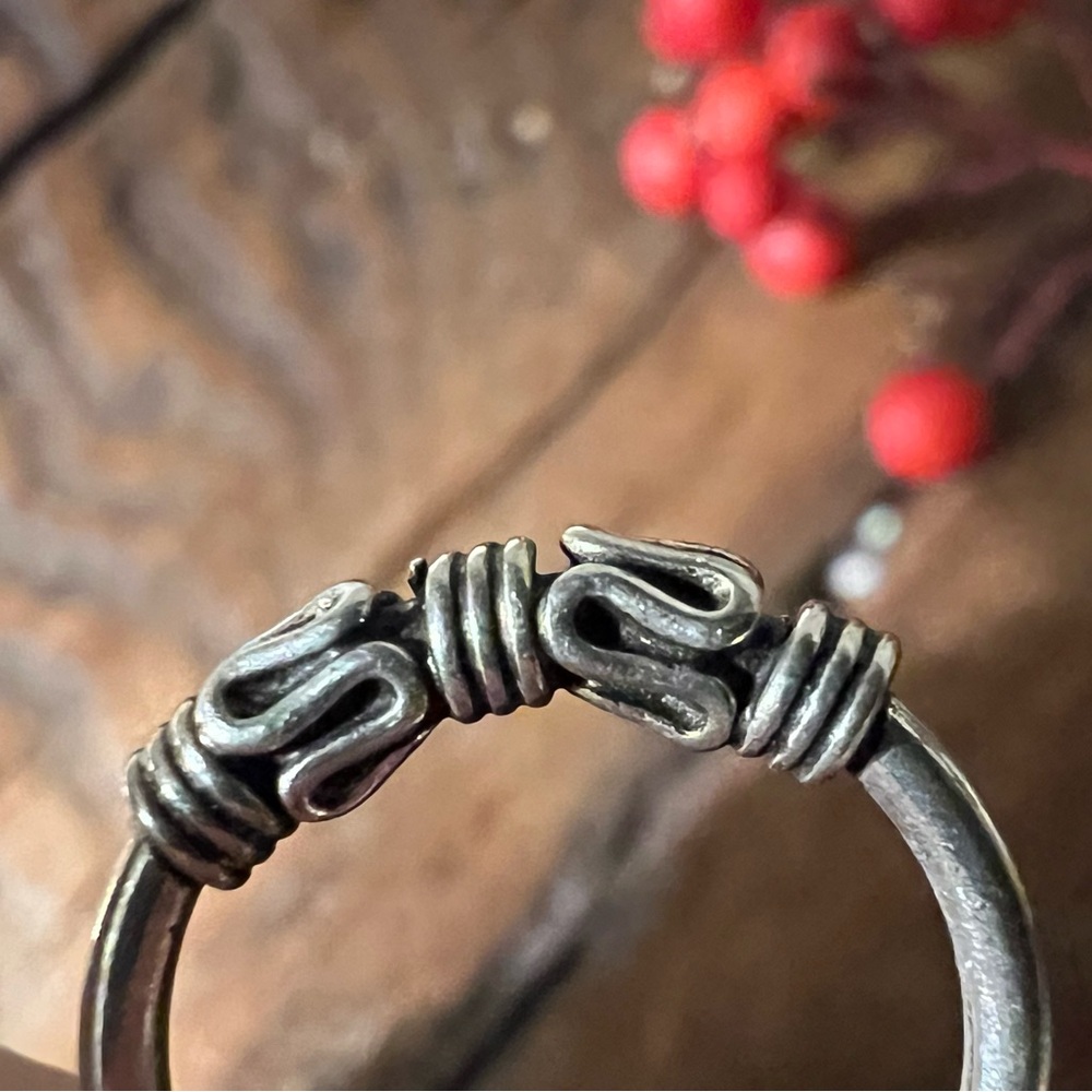 Bali Balinese Silver Earrings Hoops 1.5 cm Tubes Small Latch Mod Oxidized Thai - Picture 5 of 7